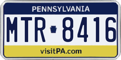 PA license plate MTR8416