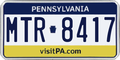 PA license plate MTR8417
