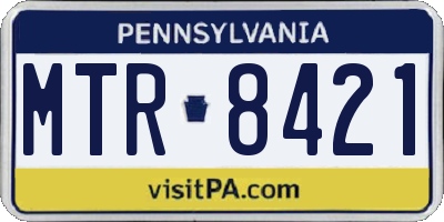 PA license plate MTR8421
