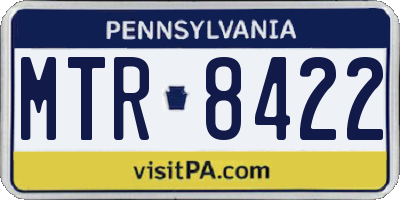 PA license plate MTR8422