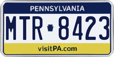 PA license plate MTR8423