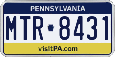 PA license plate MTR8431
