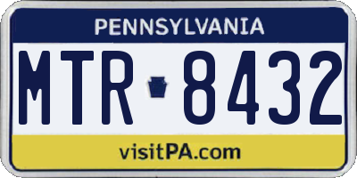 PA license plate MTR8432