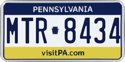 PA license plate MTR8434
