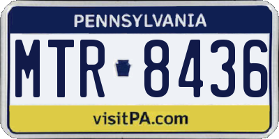 PA license plate MTR8436