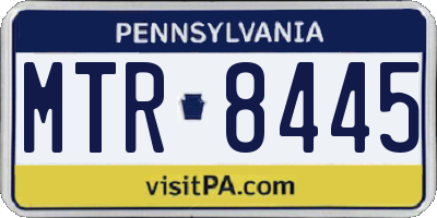 PA license plate MTR8445