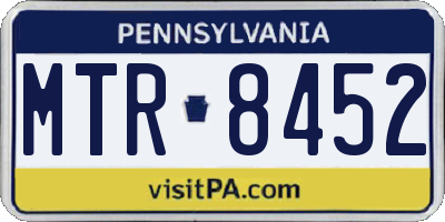 PA license plate MTR8452
