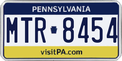 PA license plate MTR8454