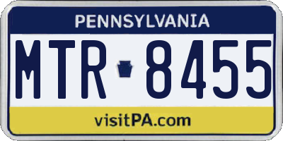 PA license plate MTR8455