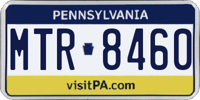 PA license plate MTR8460