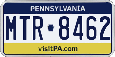 PA license plate MTR8462