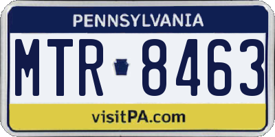 PA license plate MTR8463