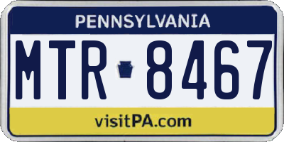 PA license plate MTR8467