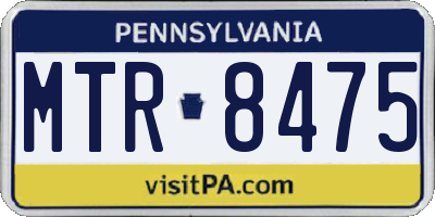 PA license plate MTR8475