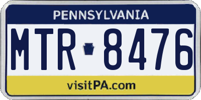 PA license plate MTR8476