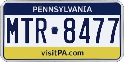 PA license plate MTR8477