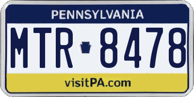 PA license plate MTR8478