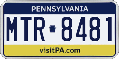 PA license plate MTR8481