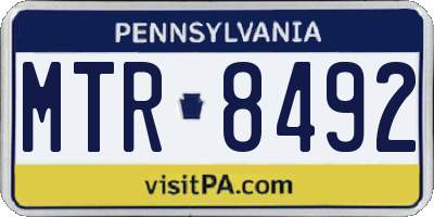 PA license plate MTR8492