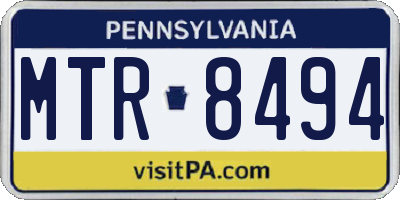 PA license plate MTR8494