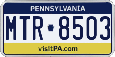 PA license plate MTR8503