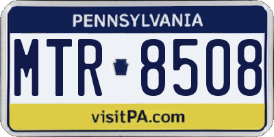 PA license plate MTR8508