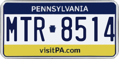 PA license plate MTR8514