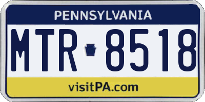PA license plate MTR8518