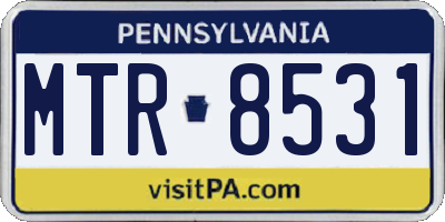 PA license plate MTR8531