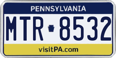 PA license plate MTR8532