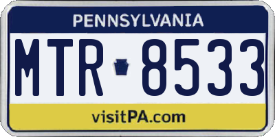 PA license plate MTR8533