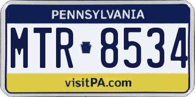 PA license plate MTR8534