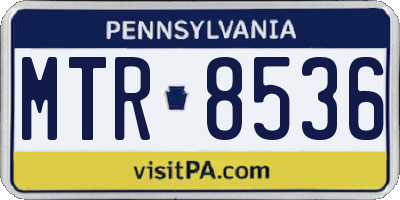 PA license plate MTR8536