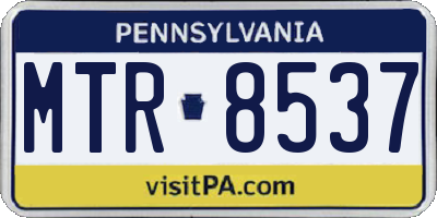 PA license plate MTR8537
