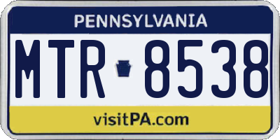 PA license plate MTR8538