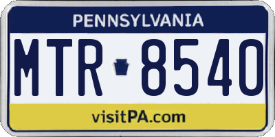 PA license plate MTR8540