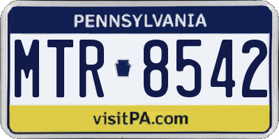 PA license plate MTR8542