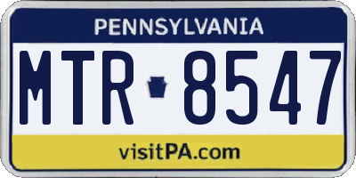 PA license plate MTR8547