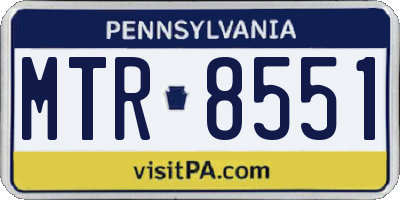 PA license plate MTR8551