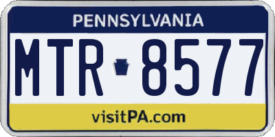 PA license plate MTR8577