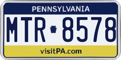 PA license plate MTR8578