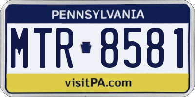 PA license plate MTR8581