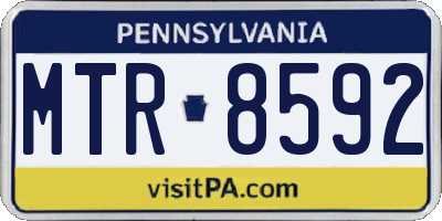 PA license plate MTR8592