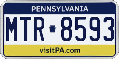 PA license plate MTR8593