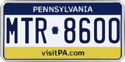 PA license plate MTR8600