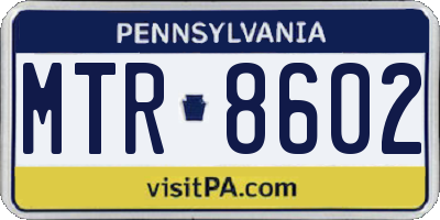 PA license plate MTR8602