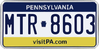 PA license plate MTR8603