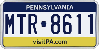 PA license plate MTR8611