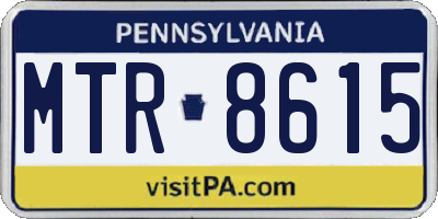 PA license plate MTR8615