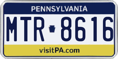 PA license plate MTR8616